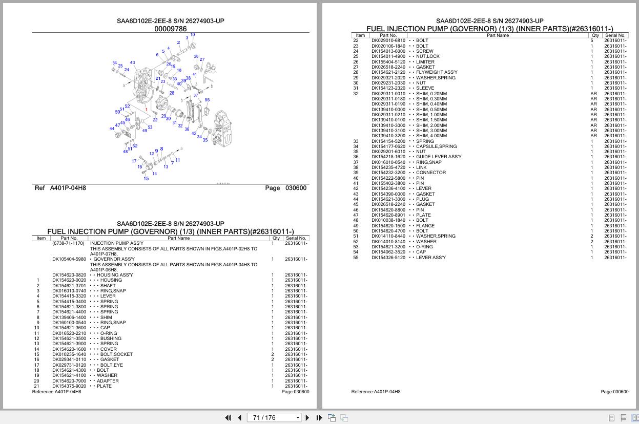 Komatsu Engine SAA6D102E 2EE 8 26274903 UP Parts Catalog (2)