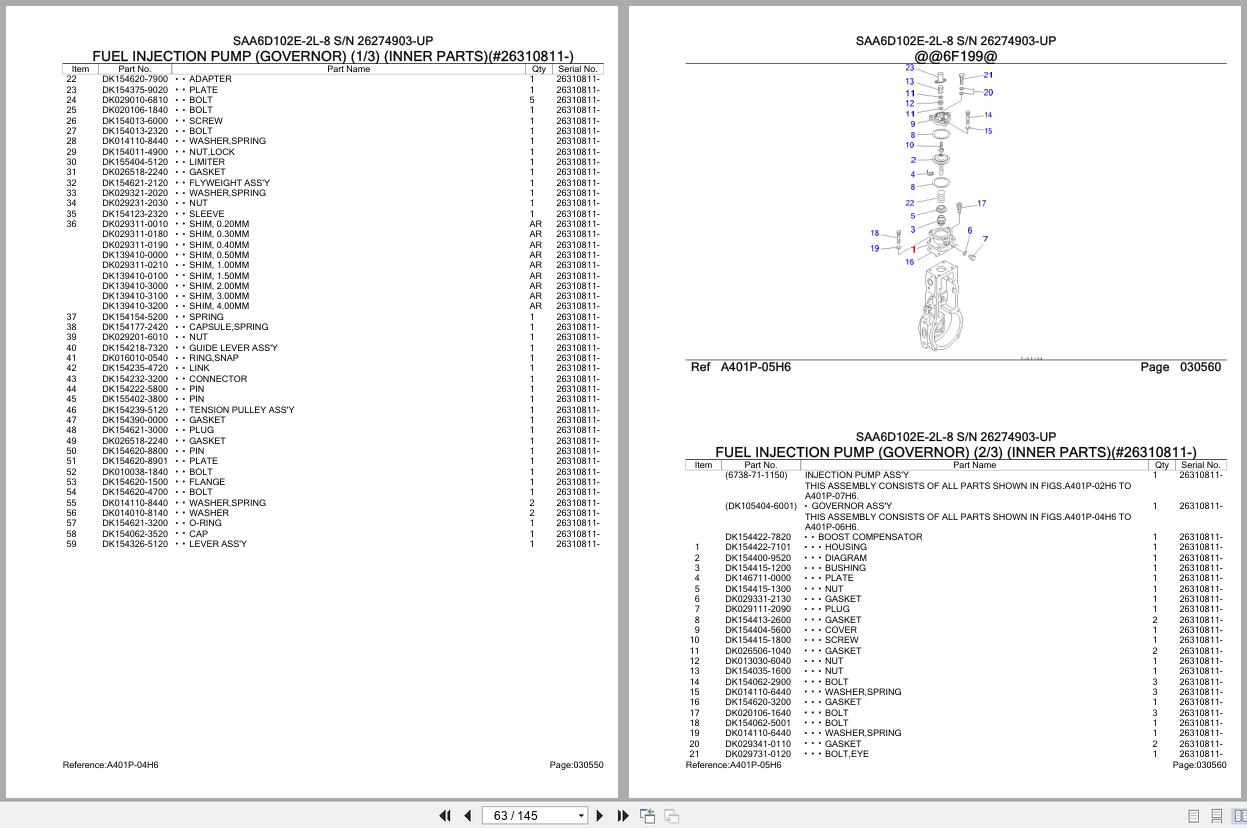 Komatsu Engine SAA6D102E 2L 8 26274903 UP Parts Catalog (2)