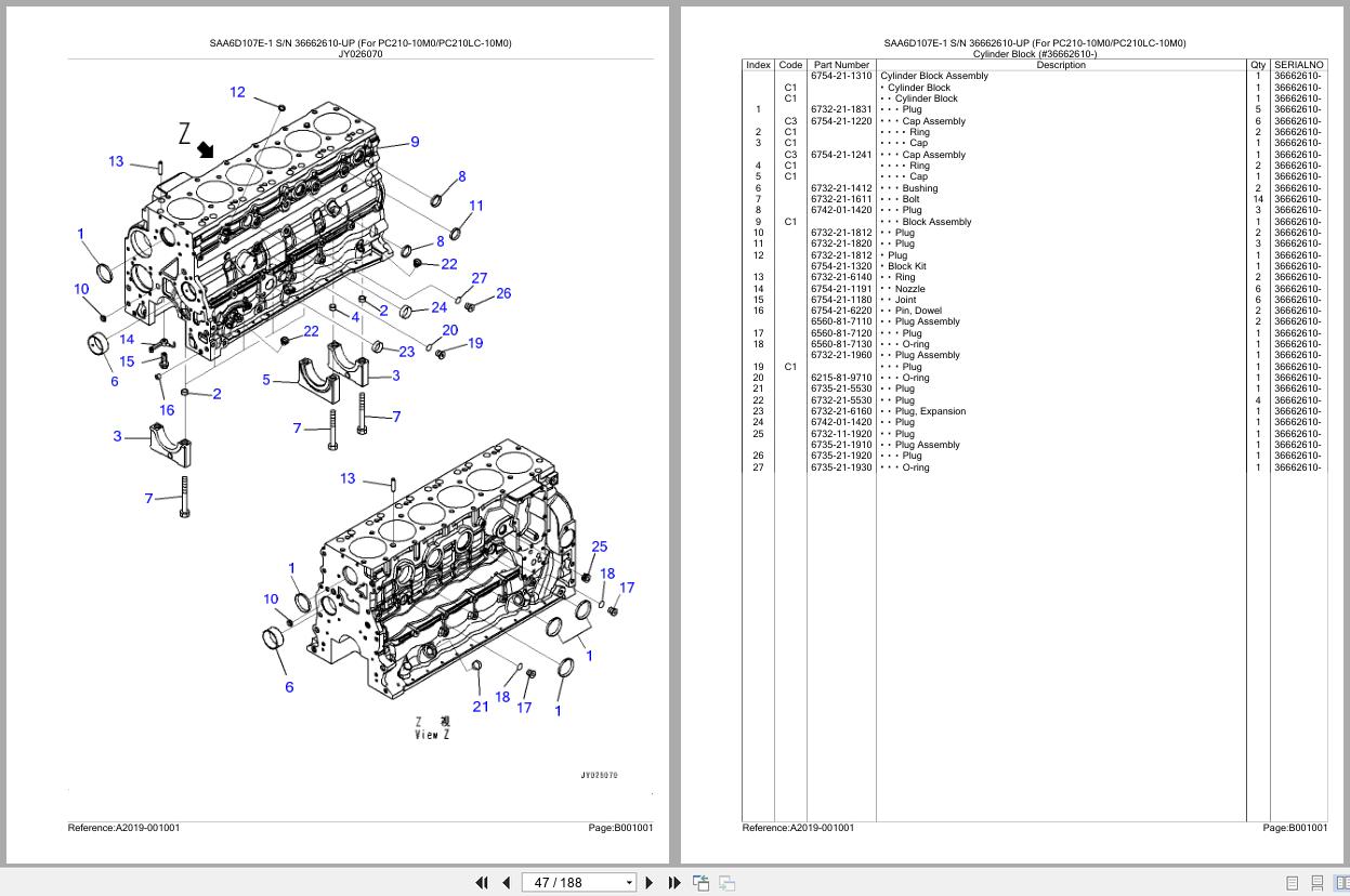 Komatsu Engine SAA6D107E 1 36662610 UP Parts Catalog (2)