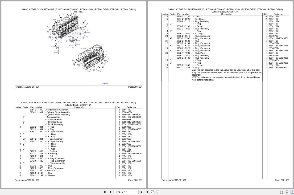 Komatsu Engine SAA6D107E 1B 26555744 UP Parts Catalog (2)