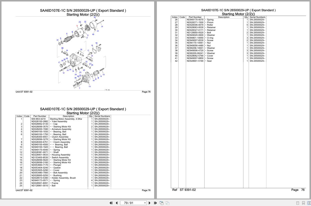 Komatsu Engine SAA6D107E 1C 26500029 UP Parts Catalog (2)