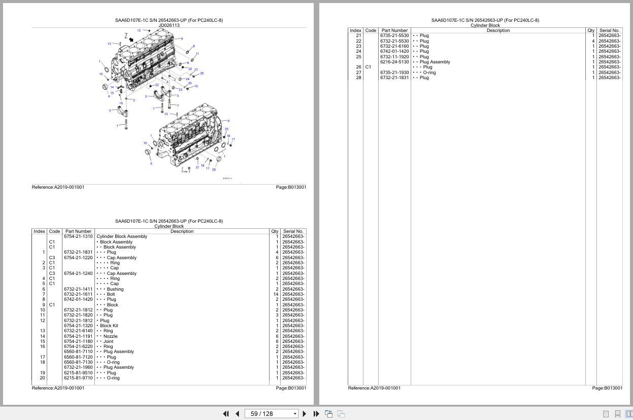 Komatsu Engine SAA6D107E 1C 26542663 UP Parts Catalog (2)