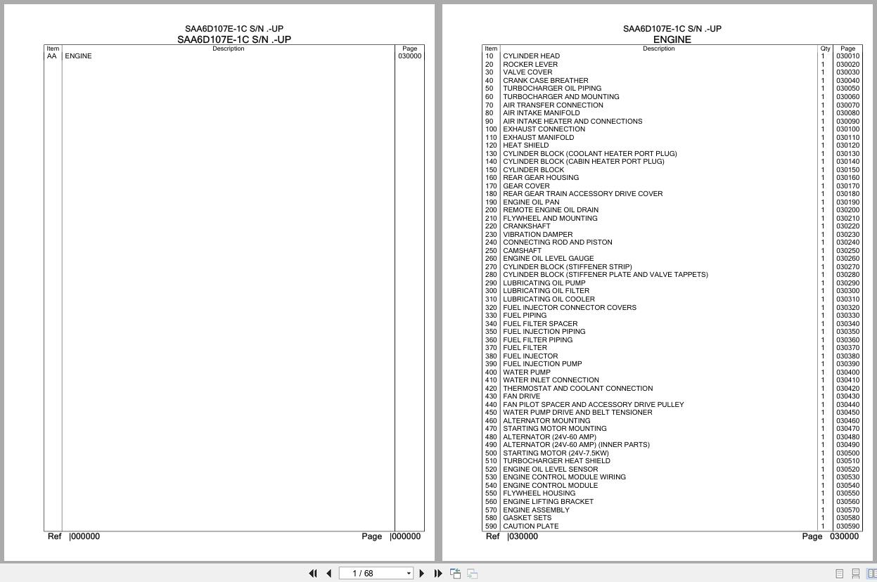 Komatsu Engine SAA6D107E 1C Parts Catalog (1)
