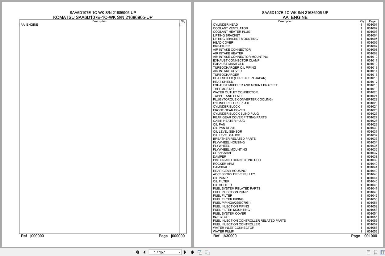 Komatsu Engine SAA6D107E 1C WK 21686905 UP Parts Catalog (1)