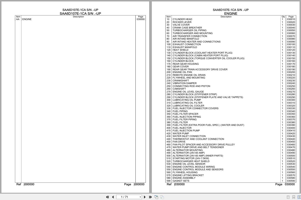 Komatsu Engine SAA6D107E 1CA Parts Catalog (1)
