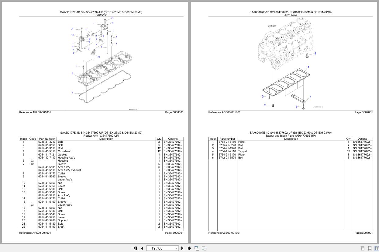 Komatsu Engine SAA6D107E 1D 36477692 UP Parts Catalog (2)