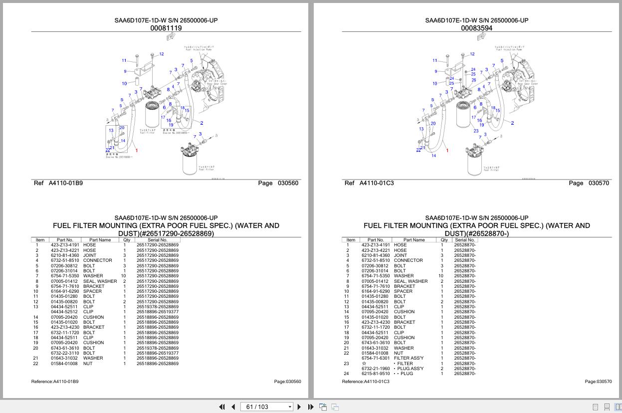 Komatsu Engine SAA6D107E 1D W 26500006 UP Parts Catalog (2)