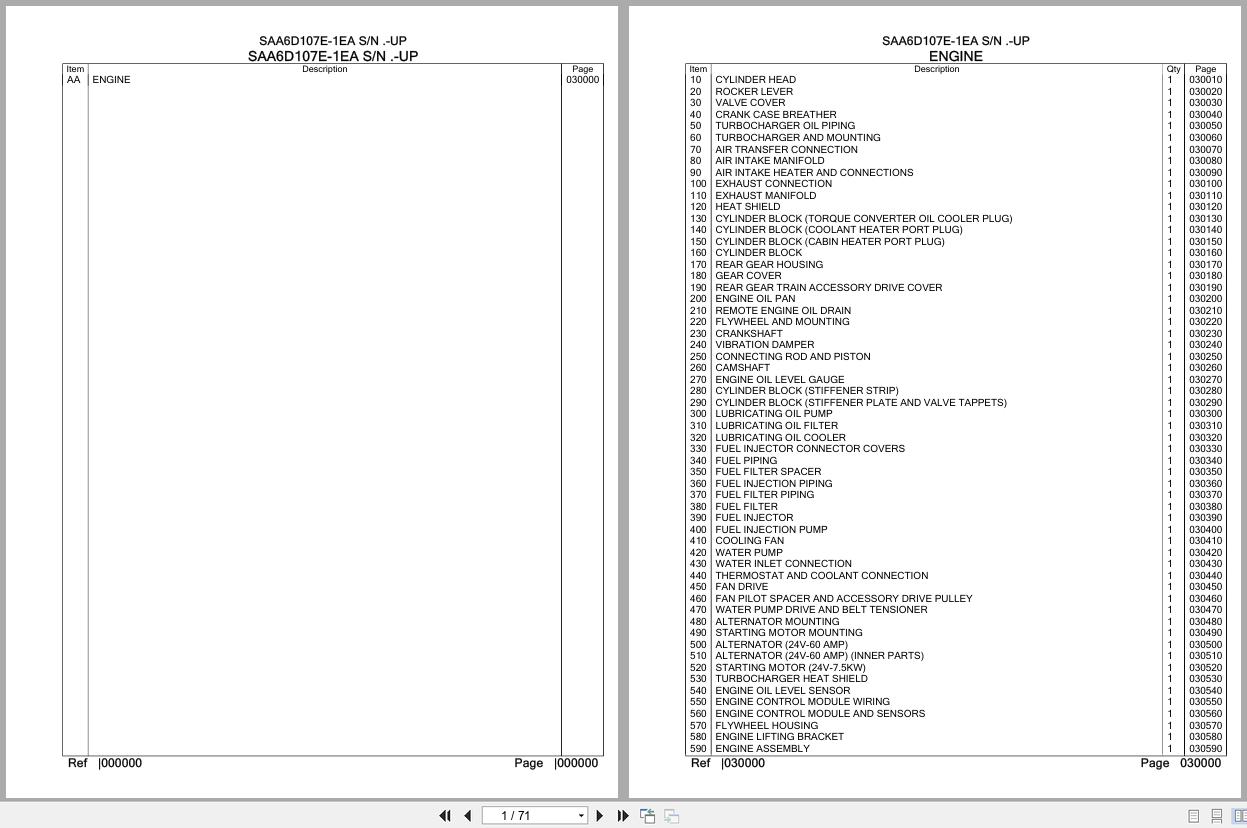 Komatsu Engine SAA6D107E 1EA Parts Catalog (1)