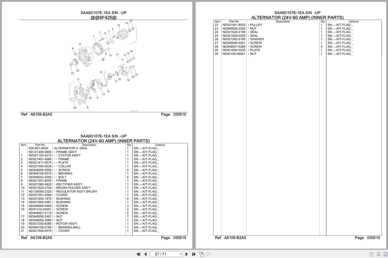 Komatsu Engine SAA6D107E 1EA Parts Catalog (2)