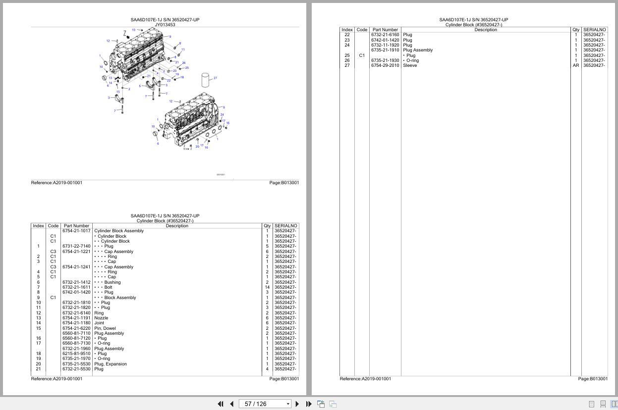 Komatsu Engine SAA6D107E 1J 36520427 UP Parts Catalog (2)