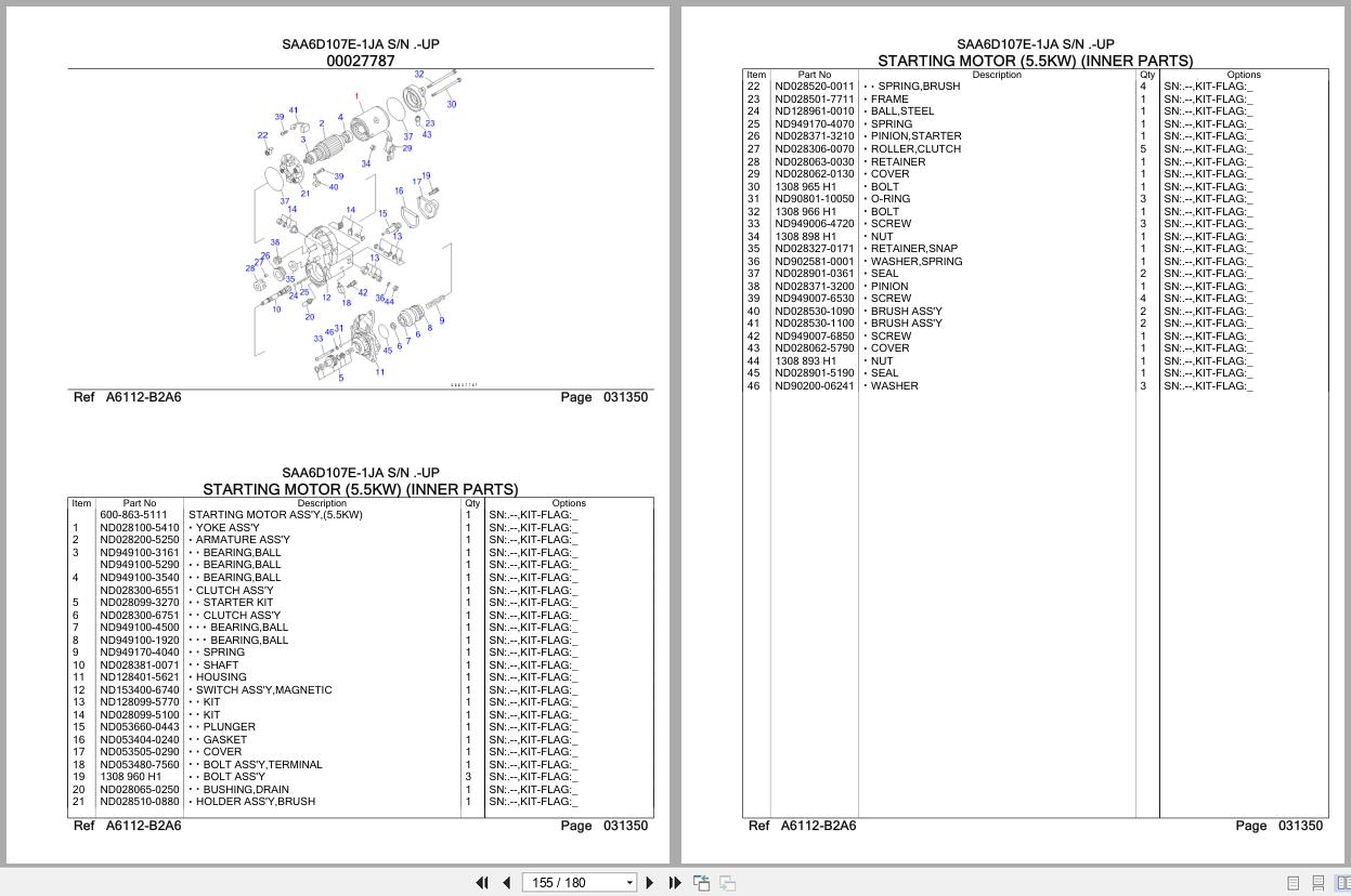 Komatsu Engine SAA6D107E 1JA Parts Catalog (2)