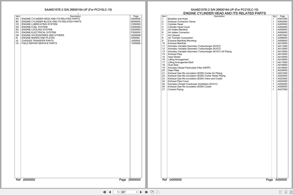 Komatsu Engine SAA6D107E 2 26600164 UP Parts Catalog (1)
