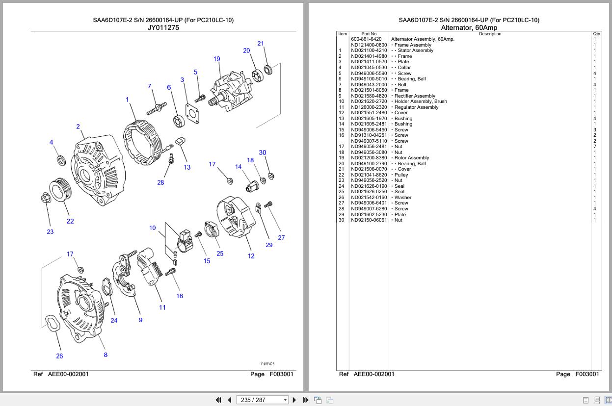 Komatsu Engine SAA6D107E 2 26600164 UP Parts Catalog (2)
