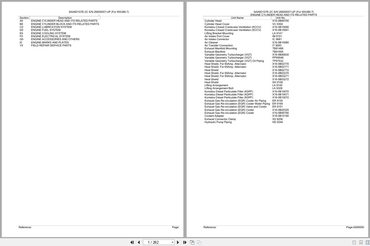 Komatsu Engine SAA6D107E 2C 26600007 UP Parts Catalog (1)