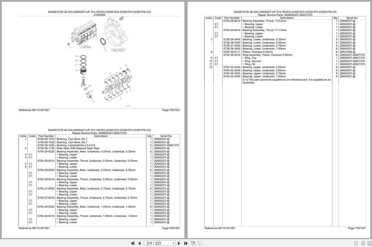Komatsu Engine SAA6D107E 2D 26600207 UP Parts Catalog (2)
