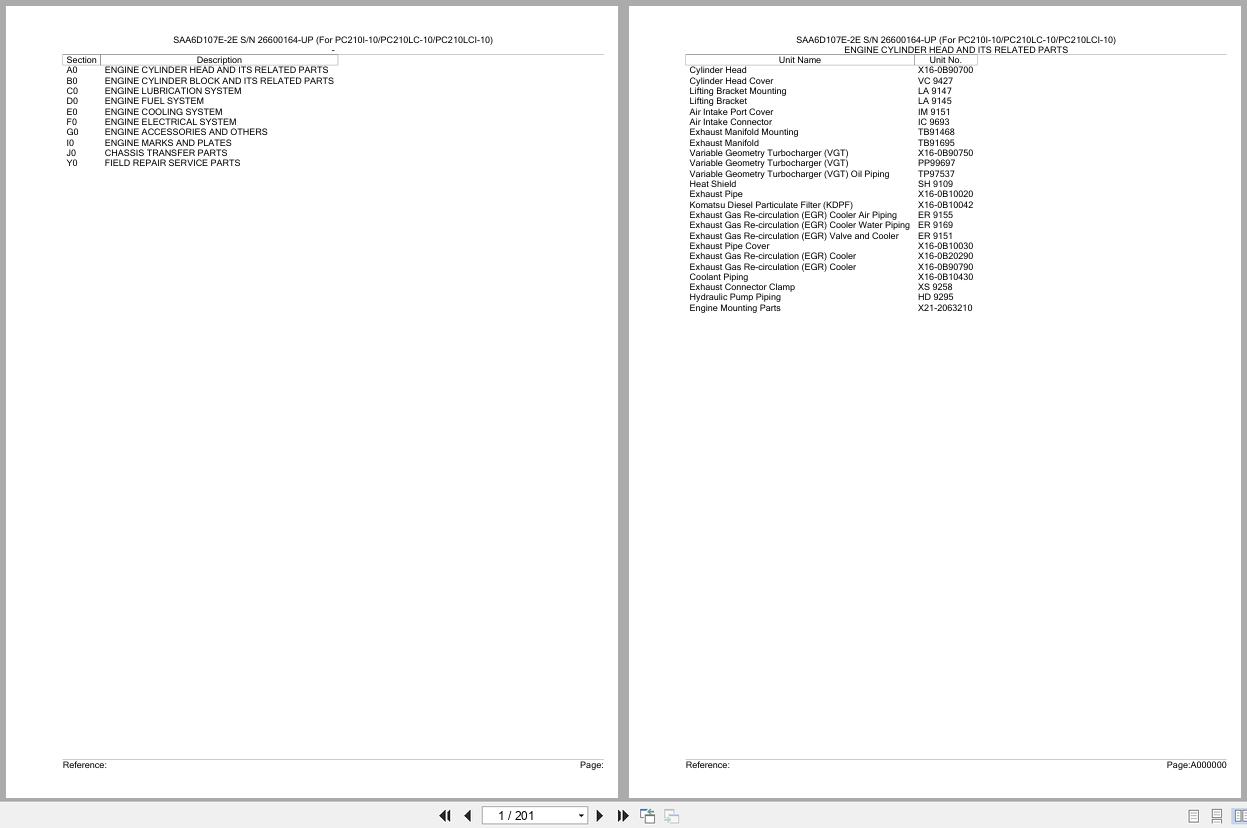 Komatsu Engine SAA6D107E 2E 26600164 UP Parts Catalog (1)