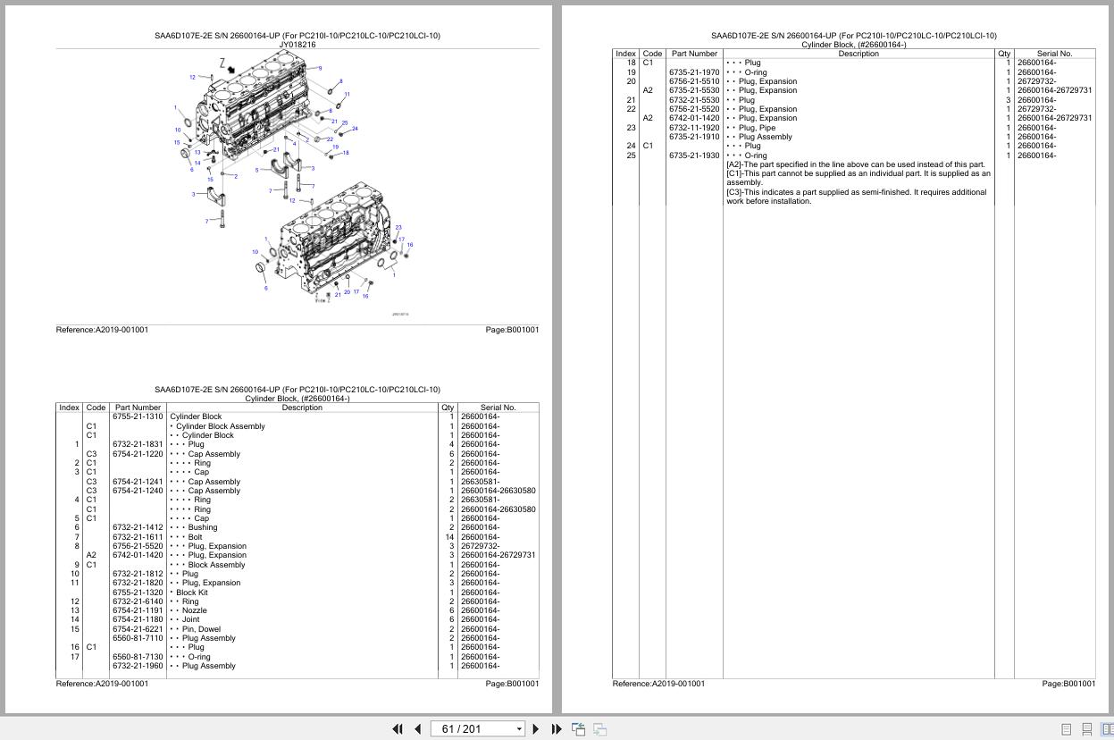 Komatsu Engine SAA6D107E 2E 26600164 UP Parts Catalog (2)
