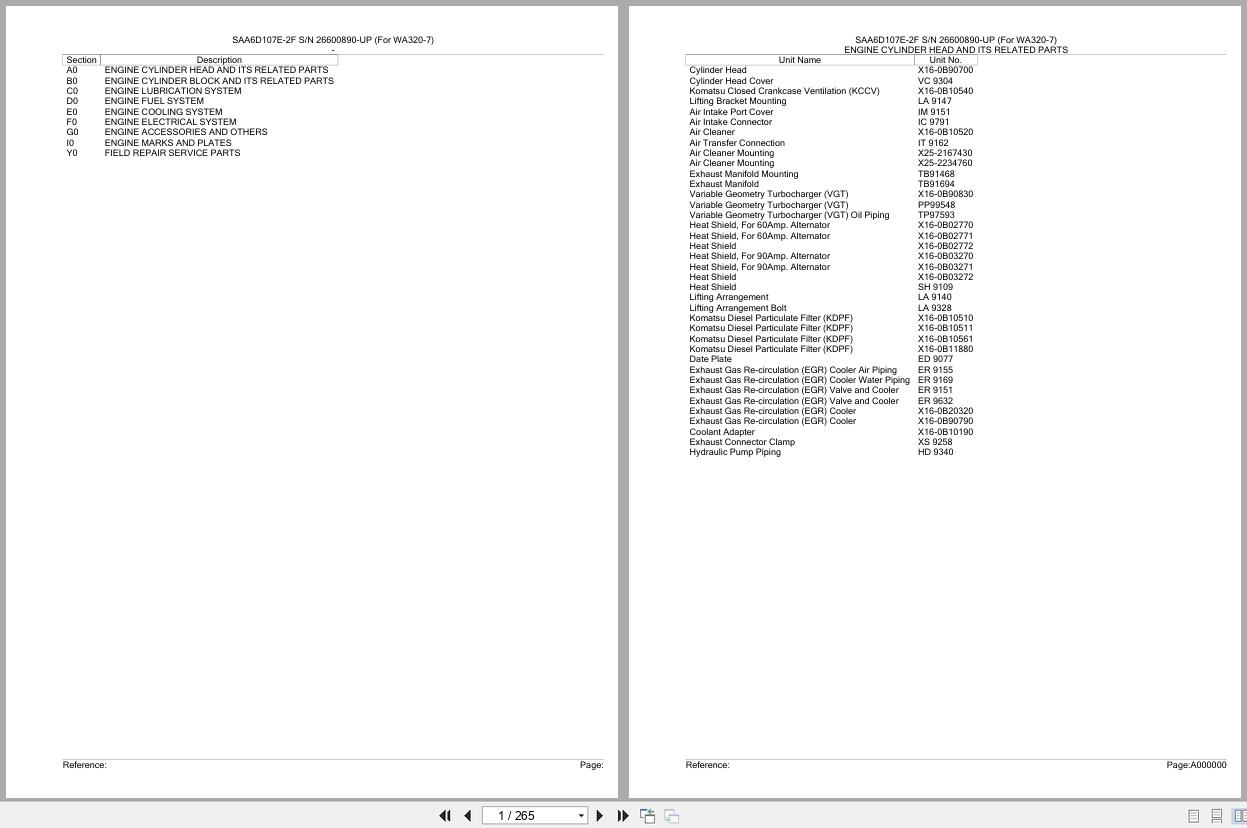 Komatsu Engine SAA6D107E 2F 26600890 UP Parts Catalog (1)