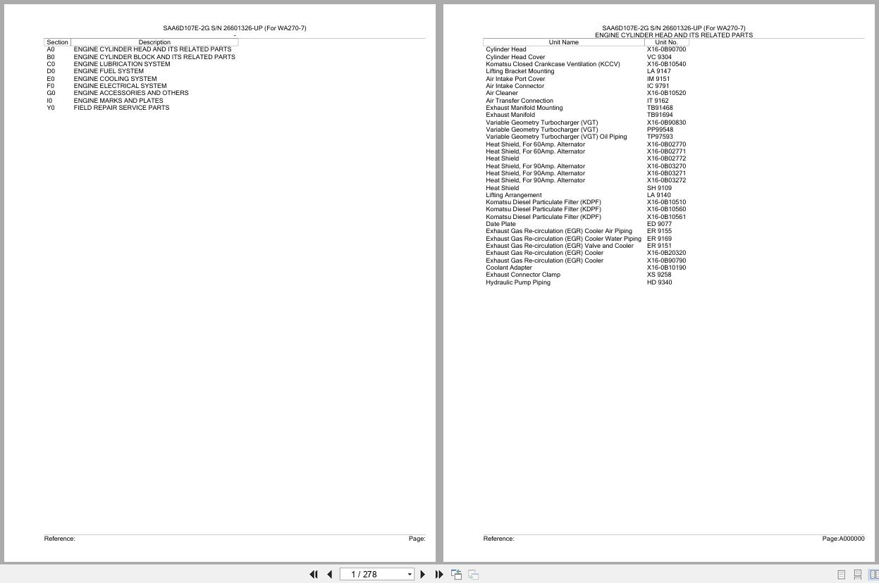 Komatsu Engine SAA6D107E 2G 26601326 UP Parts Catalog (1)