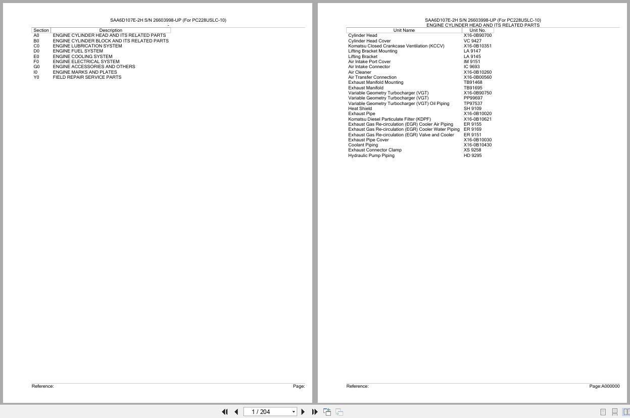 Komatsu Engine SAA6D107E 2H 26603998 UP Parts Catalog (1)