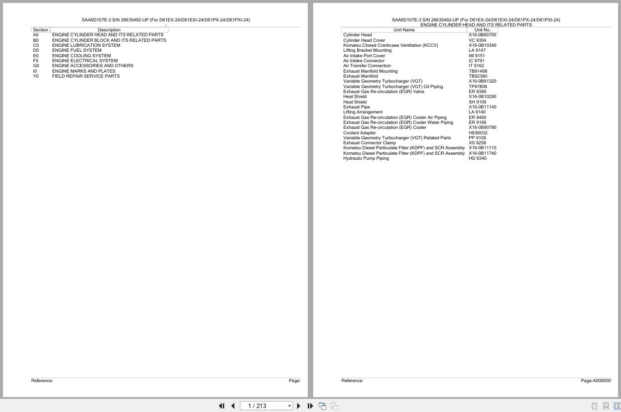 Komatsu Engine SAA6D107E 3 26635492 UP Parts Catalog (1)