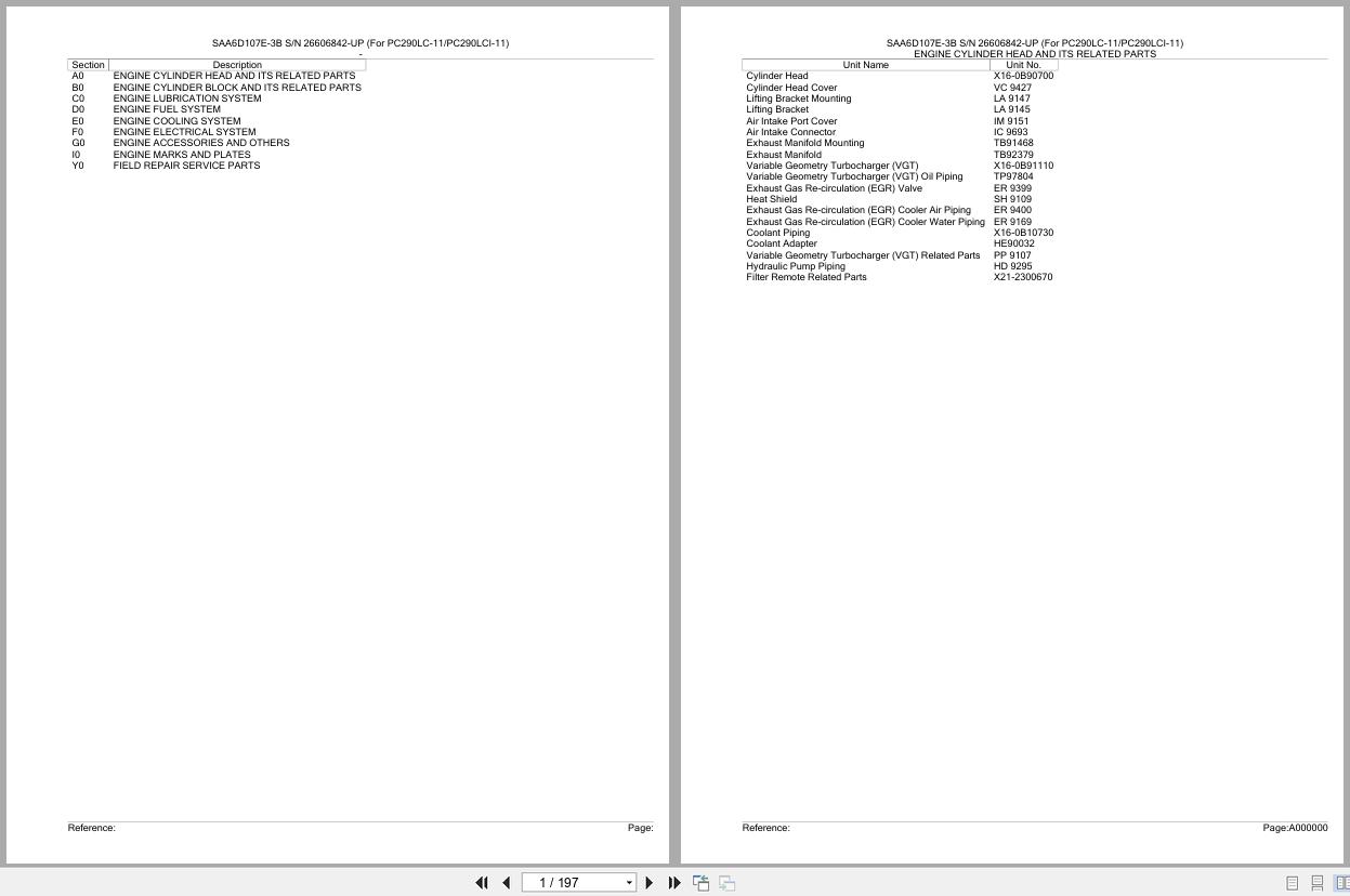 Komatsu Engine SAA6D107E 3B 26606842 UP Parts Catalog (1)