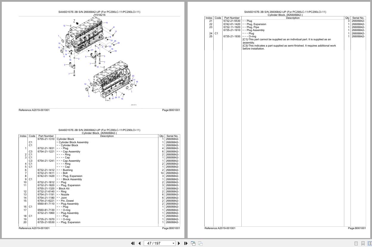 Komatsu Engine SAA6D107E 3B 26606842 UP Parts Catalog (2)