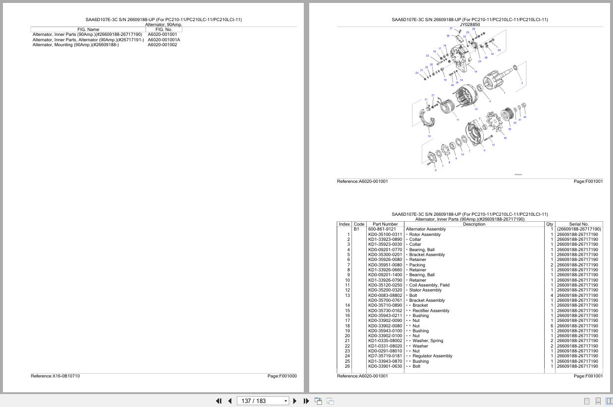 Komatsu Engine SAA6D107E 3C 26609188 UP Parts Catalog (2)