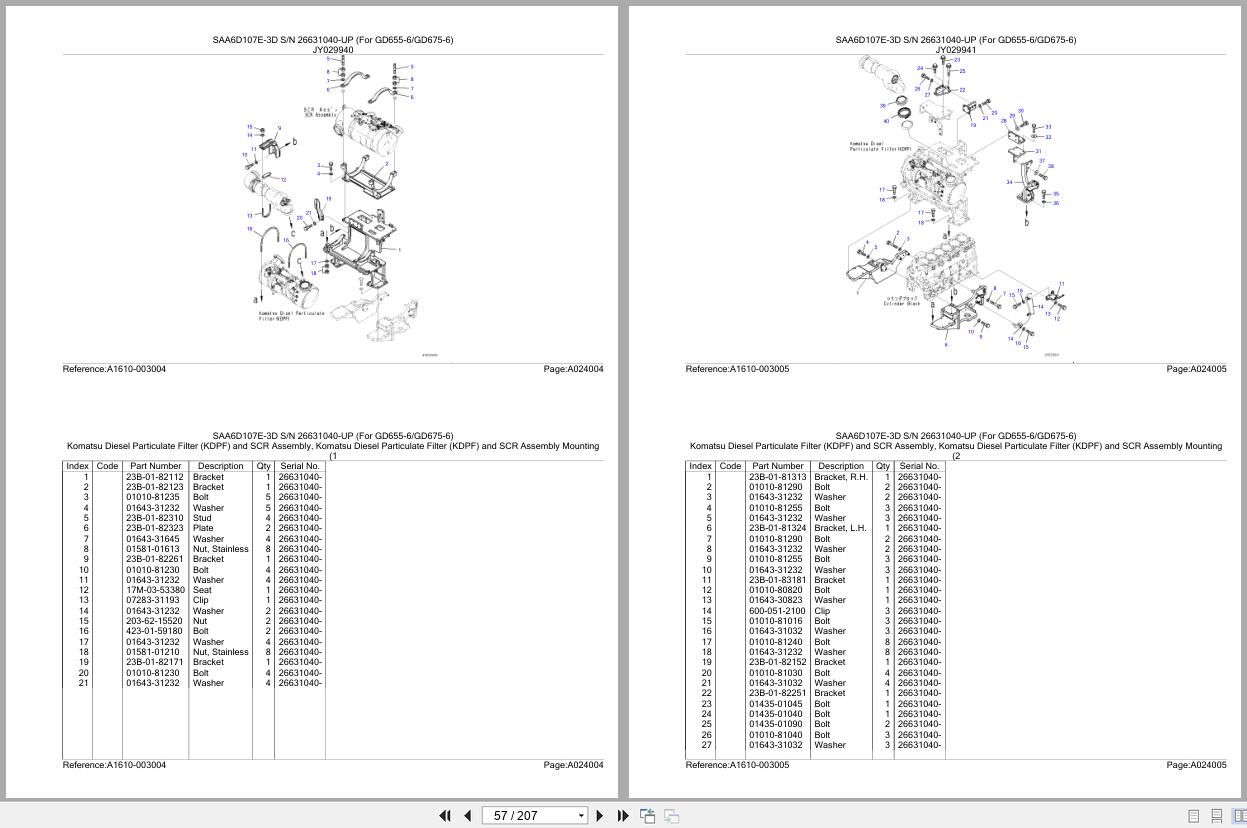 Komatsu Engine SAA6D107E 3D 26631040 UP Parts Catalog (2)