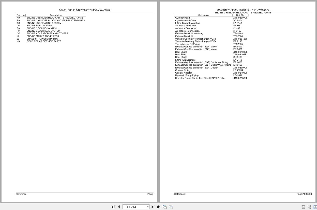 Komatsu Engine SAA6D107E 3E 26634517 UP Parts Catalog (1)