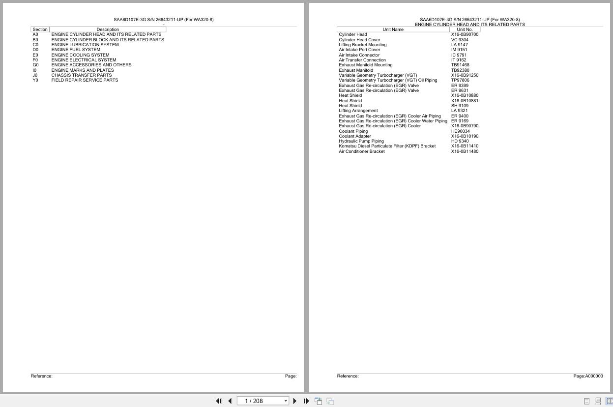 Komatsu Engine SAA6D107E 3G 26643211 UP Parts Catalog (1)