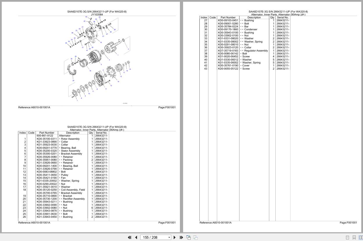 Komatsu Engine SAA6D107E 3G 26643211 UP Parts Catalog (2)