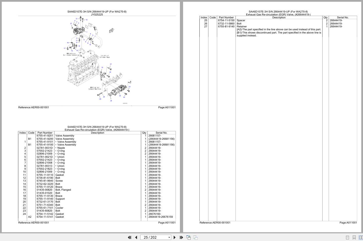 Komatsu Engine SAA6D107E 3H 26644419 UP Parts Catalog (2)