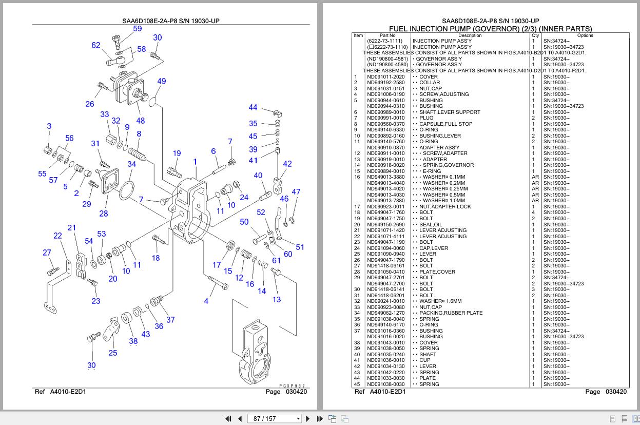 Komatsu Engine SAA6D108E 2A P8 19030 UP Parts Catalog (2)