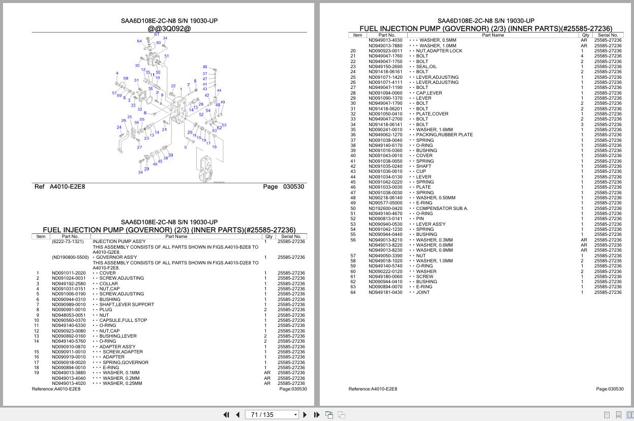 Komatsu Engine SAA6D108E 2C N8 19030 UP Parts Catalog (2)
