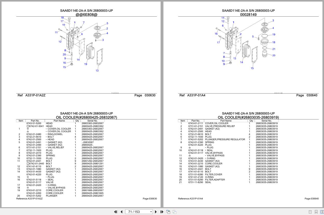 Komatsu Engine SAA6D114E 2A A 26800003 UP Parts Catalog (2)