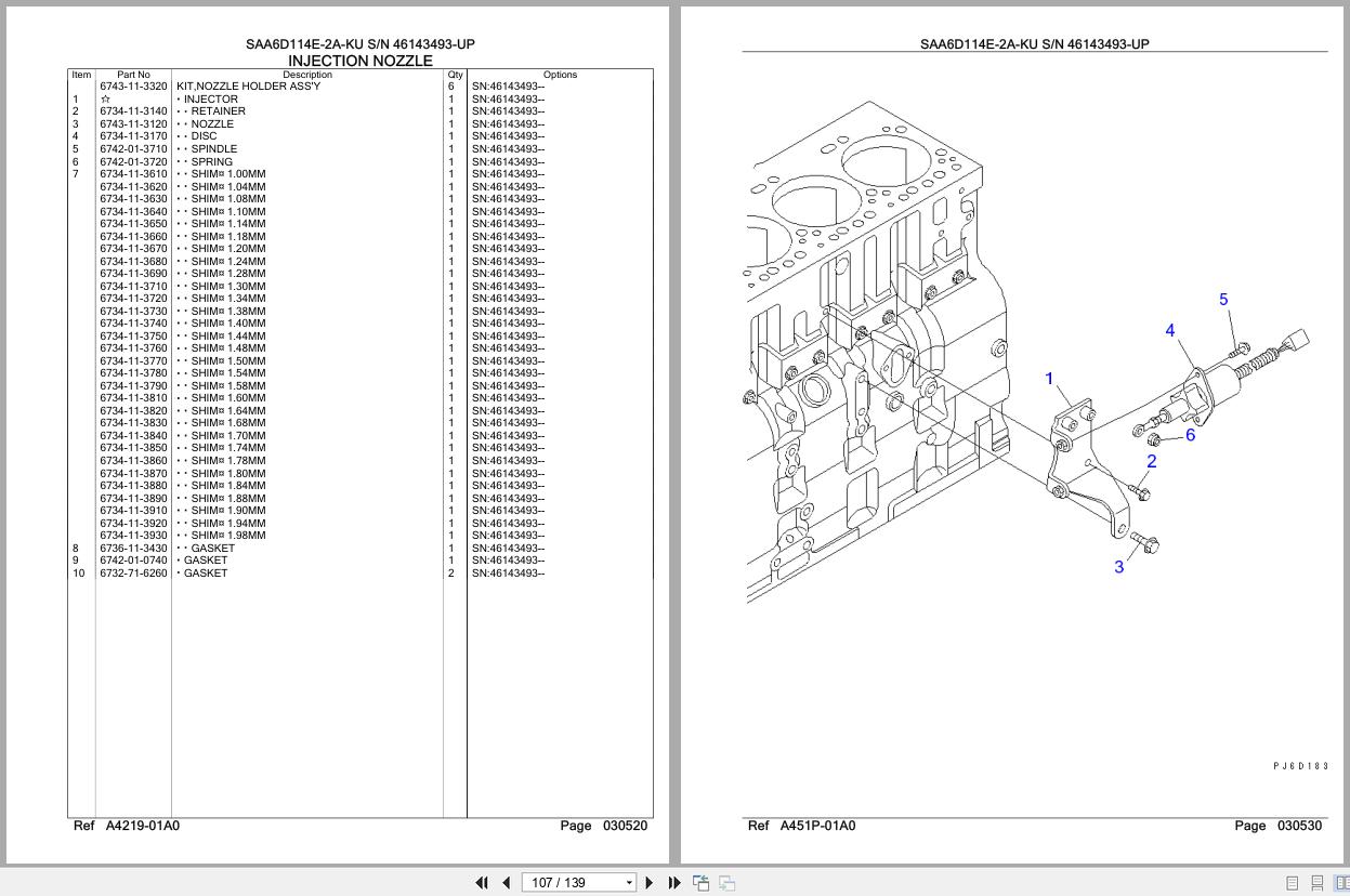 Komatsu Engine SAA6D114E 2A KU 46143493 UP Parts Catalog (2)