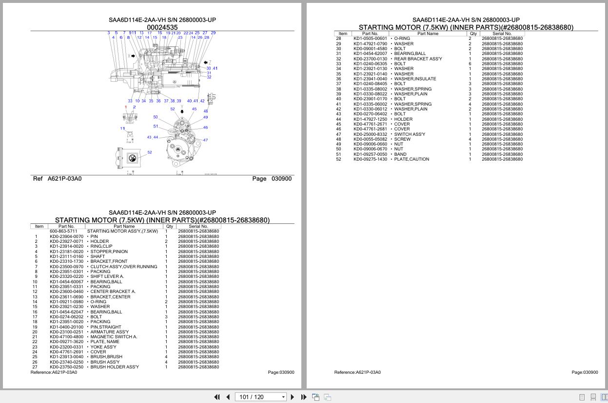 Komatsu Engine SAA6D114E 2AA VH 26800003 UP Parts Catalog (2)