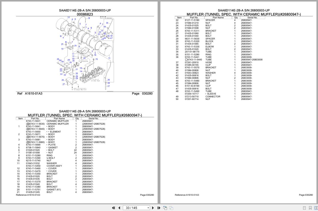 Komatsu Engine SAA6D114E 2B A 26800003 UP Parts Catalog (2)
