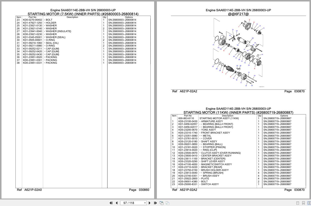 Komatsu Engine SAA6D114E 2BB VH 26800003 UP Parts Catalog (2)