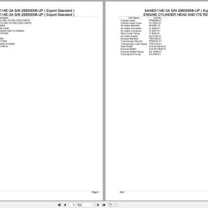 Komatsu Engine SAA6D114E 3A 26850008 UP Parts Catalog (1)