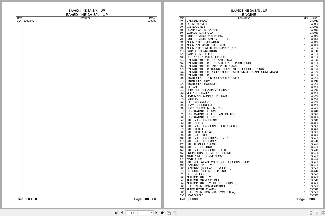 Komatsu Engine SAA6D114E 3A Parts Catalog (1)