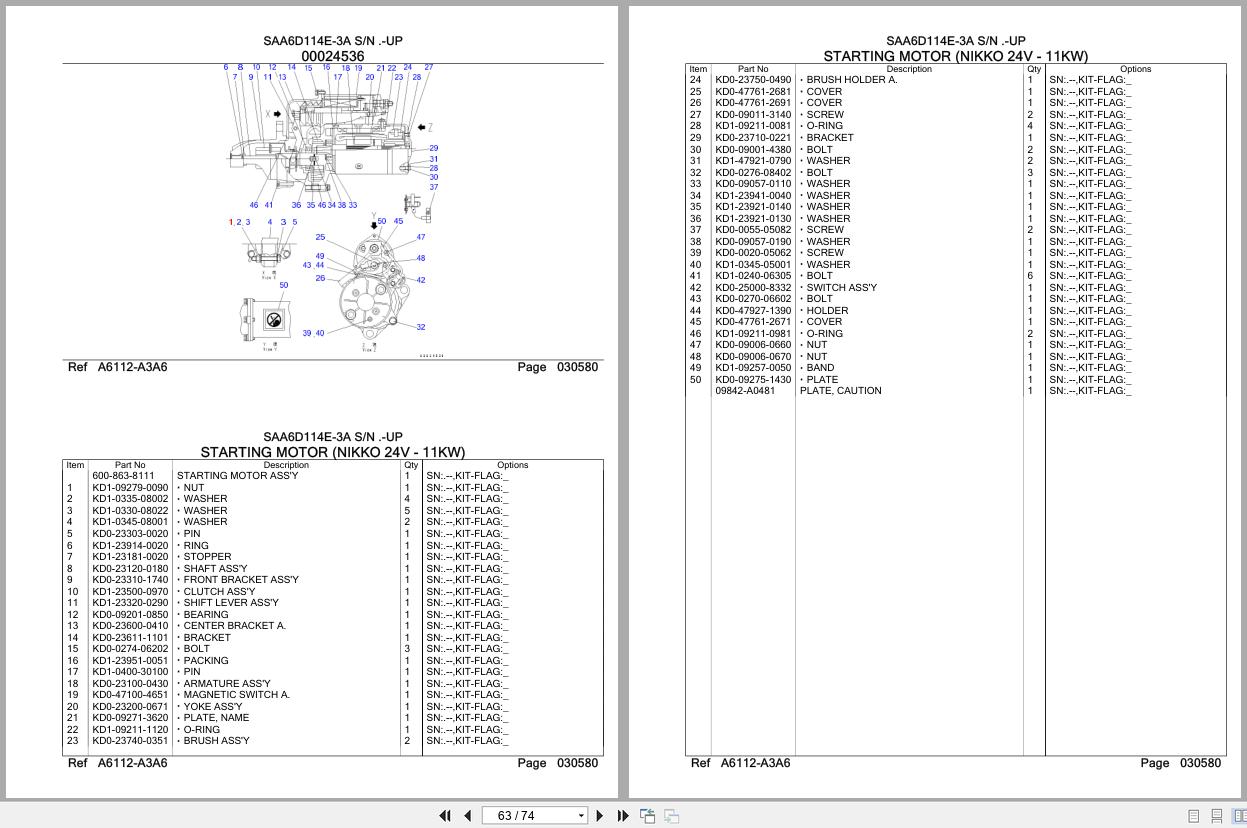 Komatsu Engine SAA6D114E 3A Parts Catalog (2)
