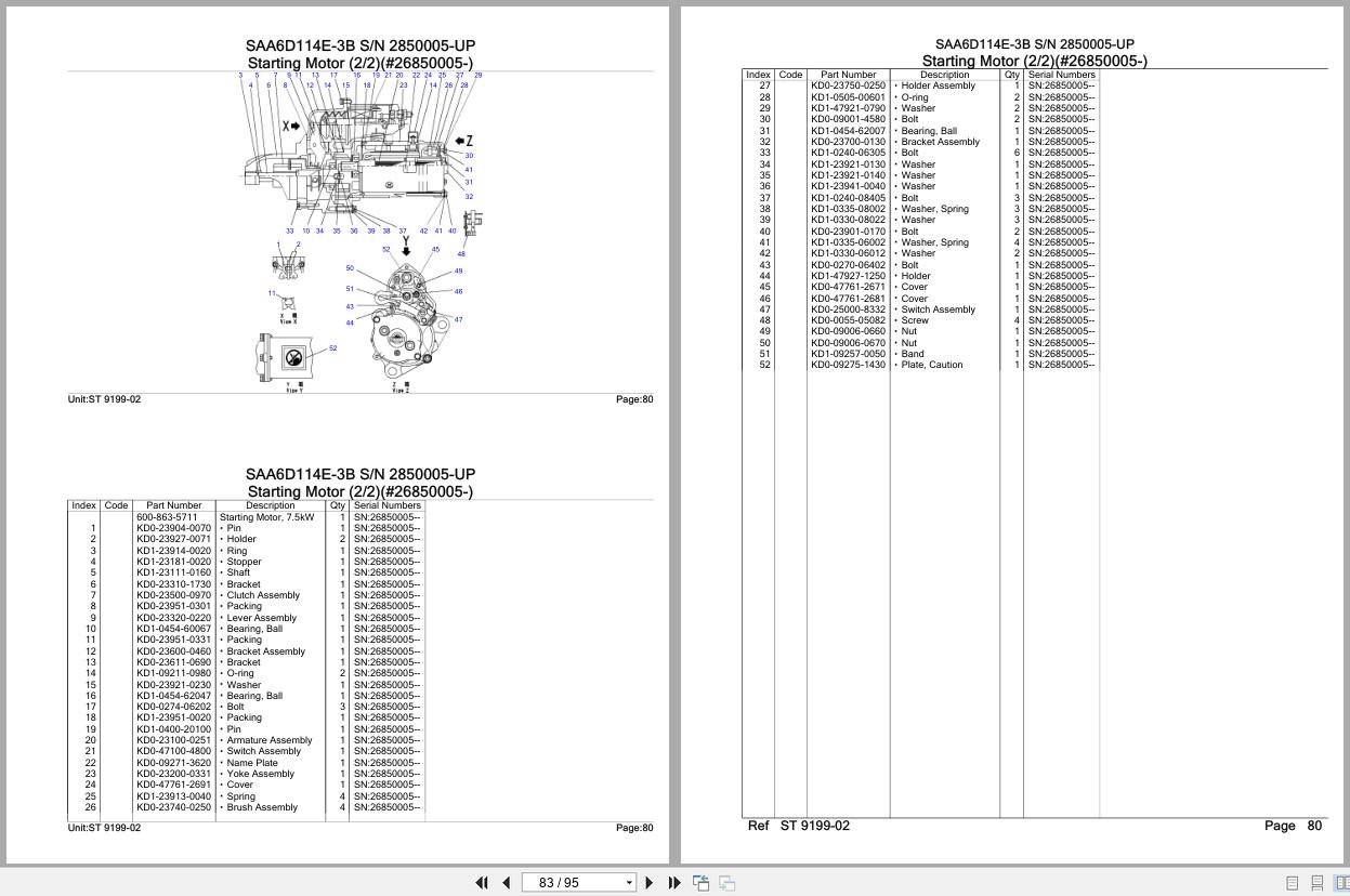 Komatsu Engine SAA6D114E 3B 2850005 UP Parts Catalog (2)