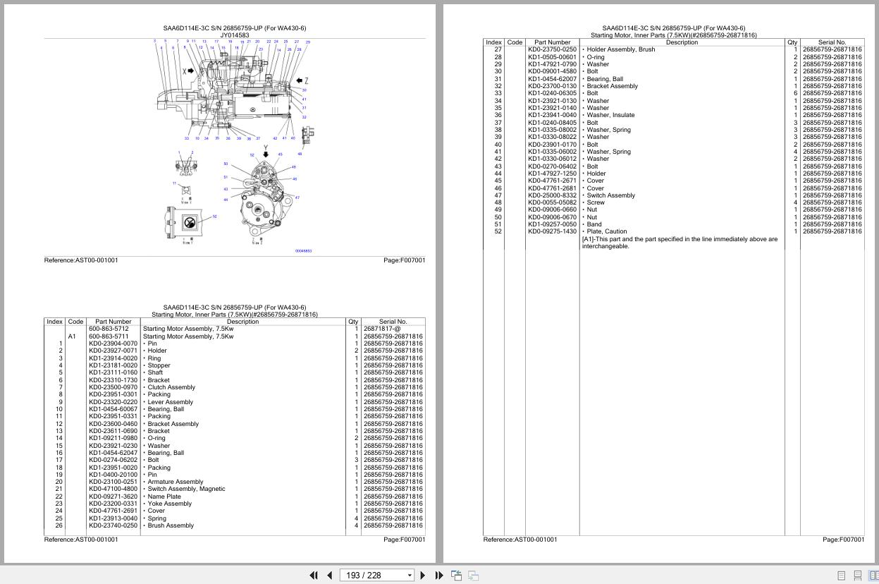 Komatsu Engine SAA6D114E 3C 26856759 UP Parts Catalog (2)