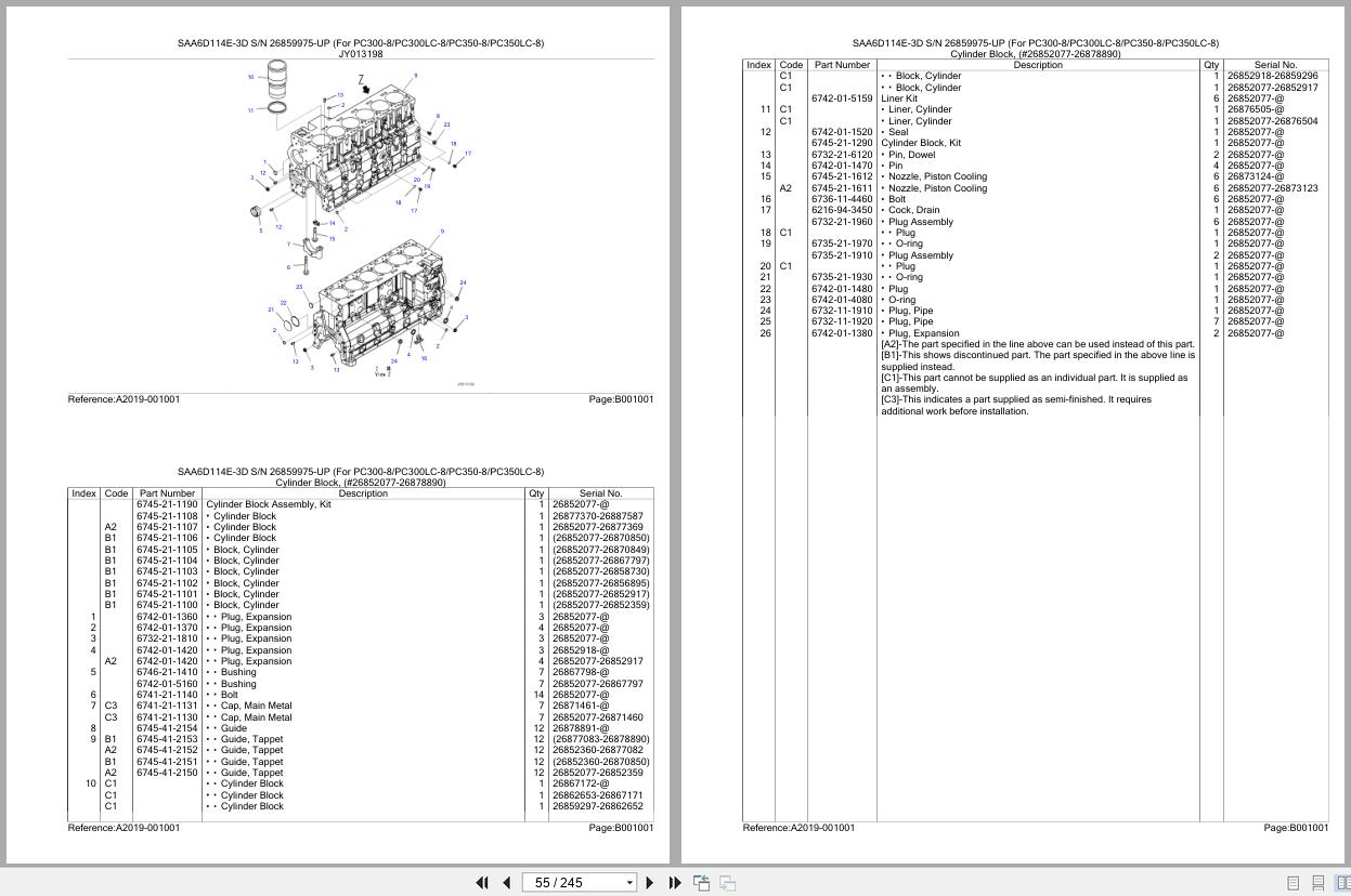 Komatsu Engine SAA6D114E 3D 26859975 UP Parts Catalog (2)