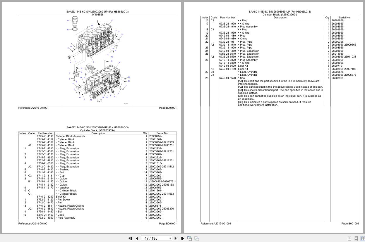 Komatsu Engine SAA6D114E 6C 26903969 UP Parts Catalog (2)