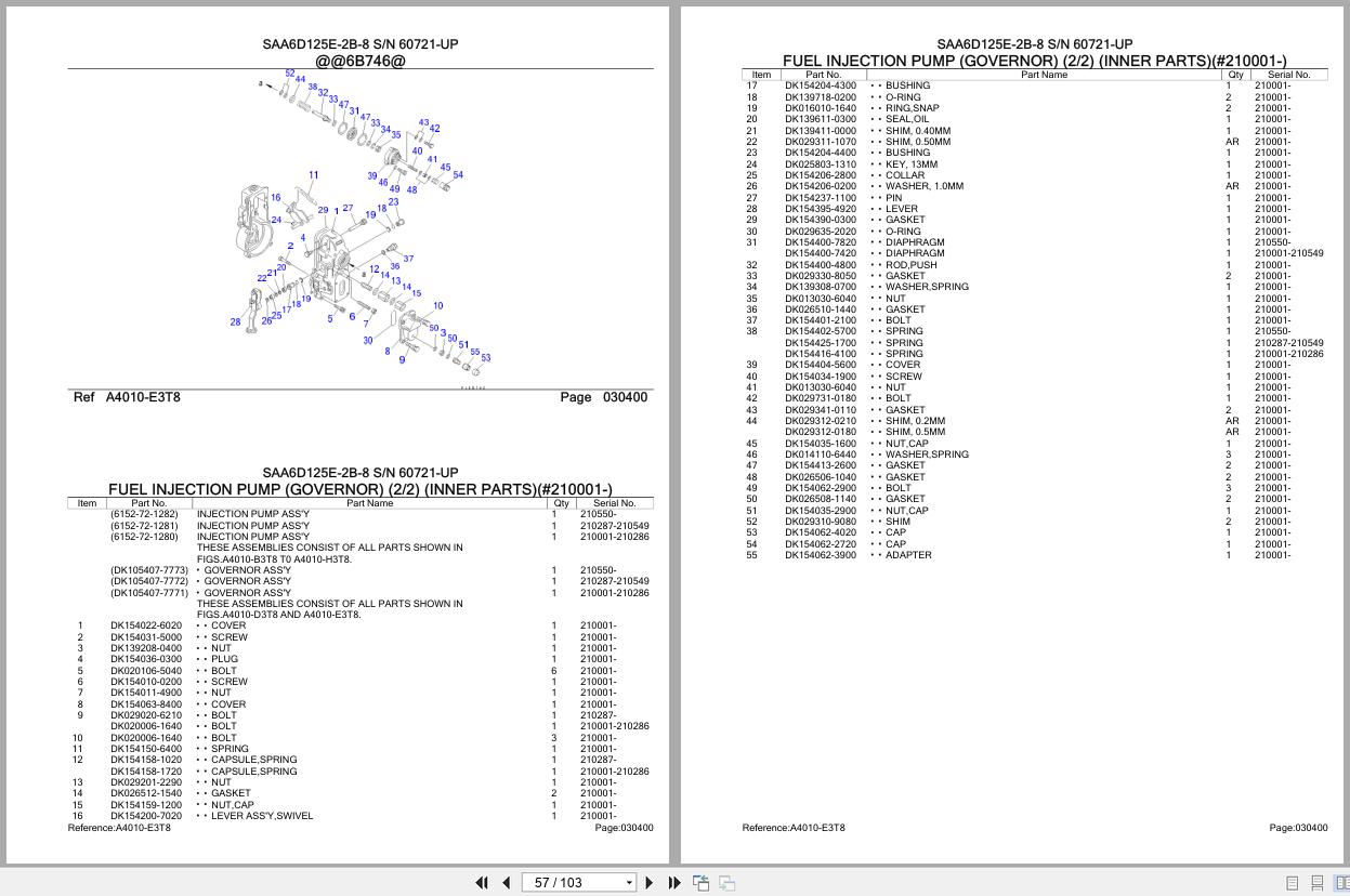 Komatsu Engine SAA6D125E 2B 8 60721 UP Parts Catalog (2)