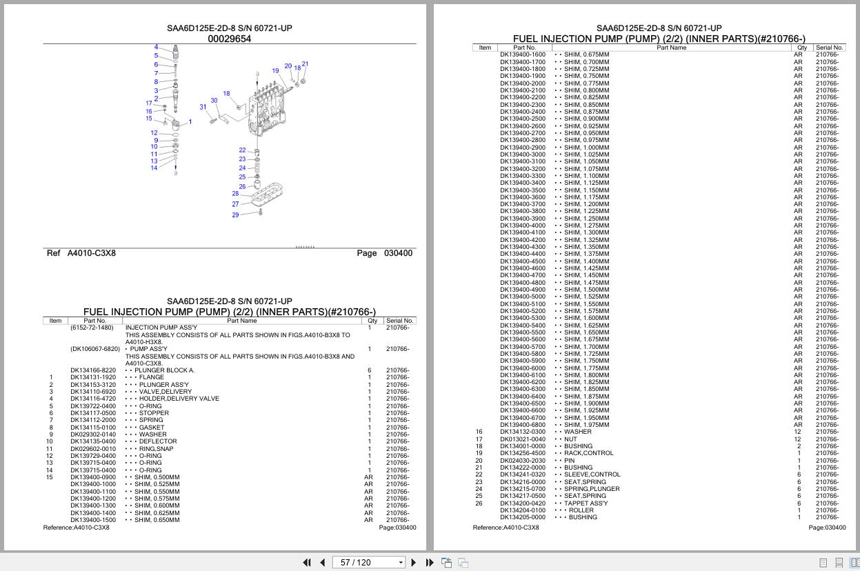 Komatsu Engine SAA6D125E 2D 8 60721 UP Parts Catalog (2)