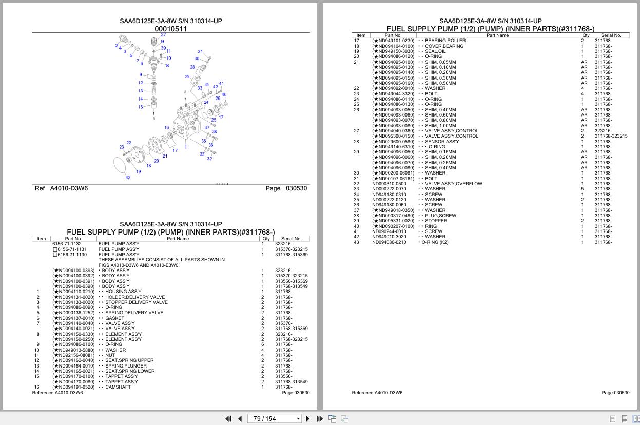 Komatsu Engine SAA6D125E 3A 8W 310314 UP Parts Catalog (2)